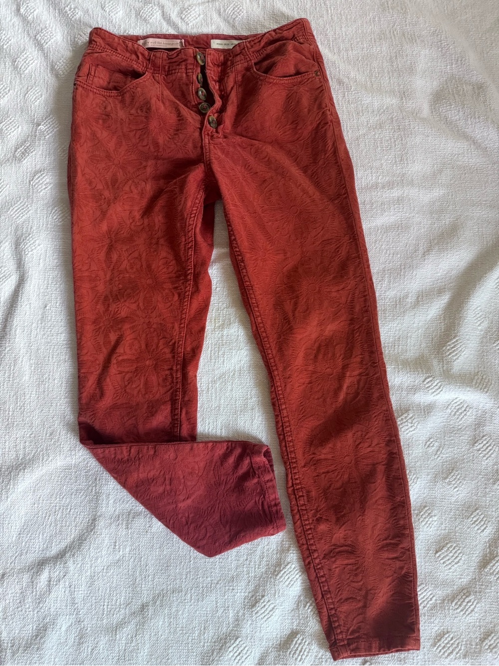 Pilcro And The Letterpress size 28 Women’s Red Floral High Rise Skinny Pants